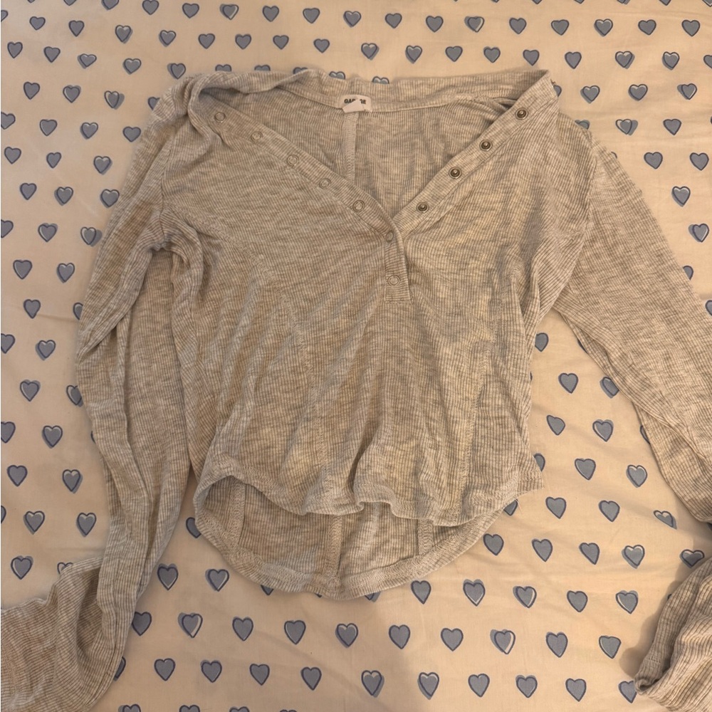 Garage Light Gray Long Sleeve Top